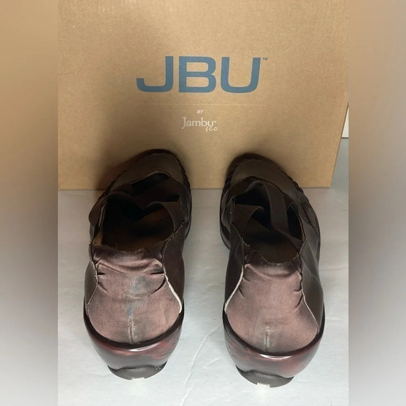 Jambu JBU J41 Wedge Heel Shoes Brown Criss-Cross Vegan Women’s Size US9.5 US9.5M - Picture 2 of 6